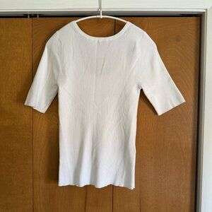Open Back Stretch White Tee from Banana Republic Women Small Worn Once!